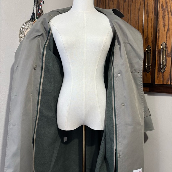 Vintage London Fog Classic Olive Green Trench Coat Size 10 - Picture 10 of 15